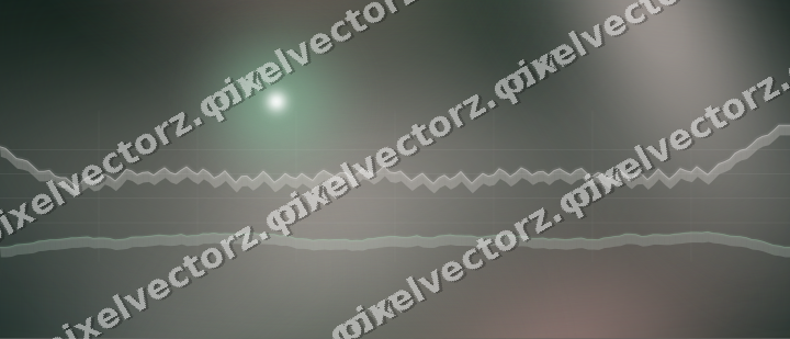 Glowing neon chart background in dark green and red