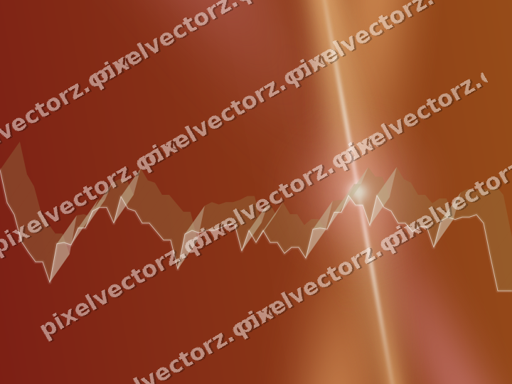 Glowing neon chart background in red and orange