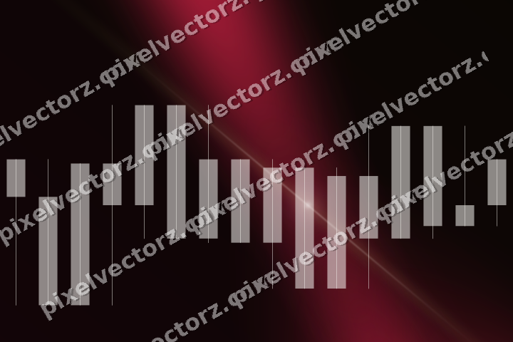 Glowing neon chart background in pink and red