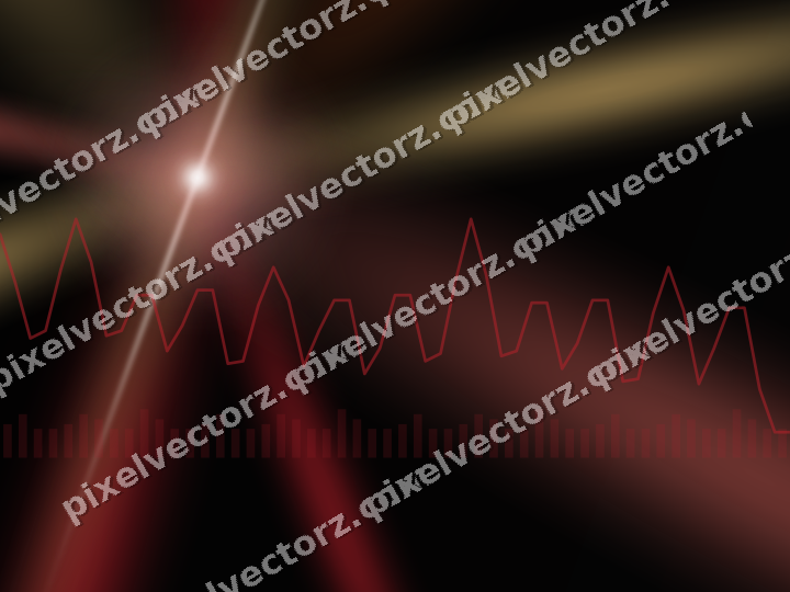Glowing neon chart background in red and amber