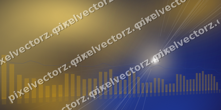 Glowing neon chart background in amber and blue