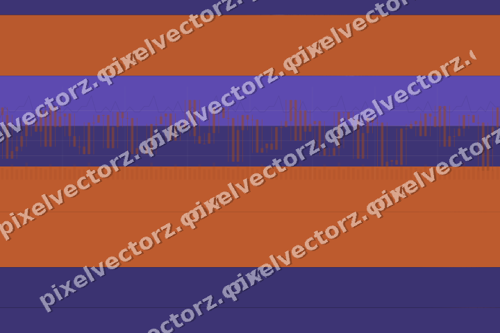 Glowing neon chart background in orange and blue