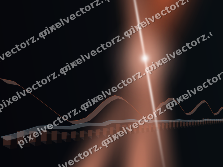 Glowing neon chart background in orange and cyan