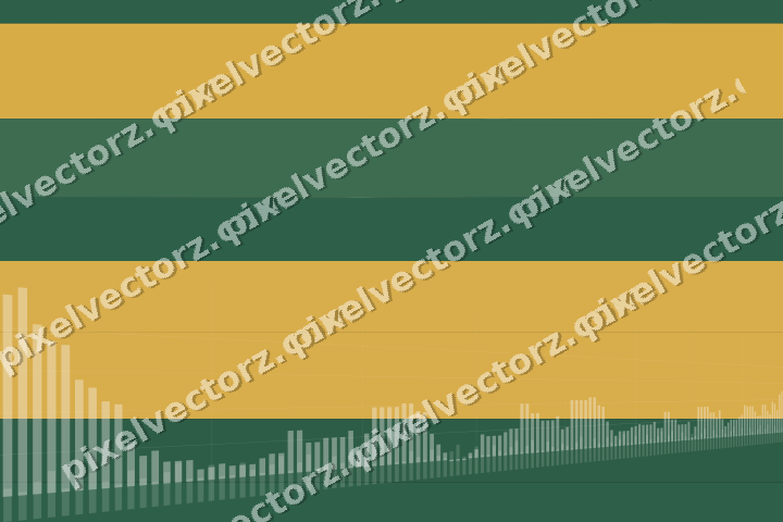 Glowing neon chart background in amber and dark green