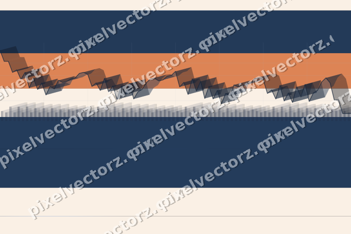 Glowing neon chart background in blue and orange