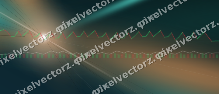 Glowing neon chart background in orange and teal