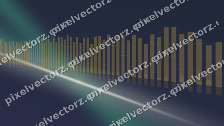 Glowing neon chart background in amber and green