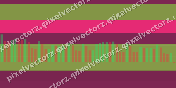 Glowing neon chart background in lime and pink