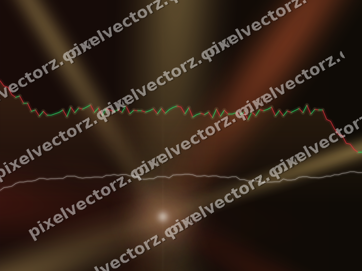 Glowing neon chart background in orange and amber