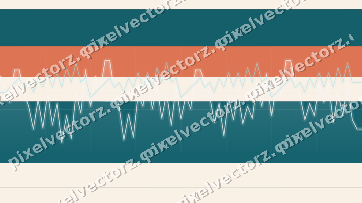 Glowing neon chart background in teal and orange