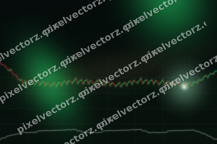 Glowing neon chart background in green and amber