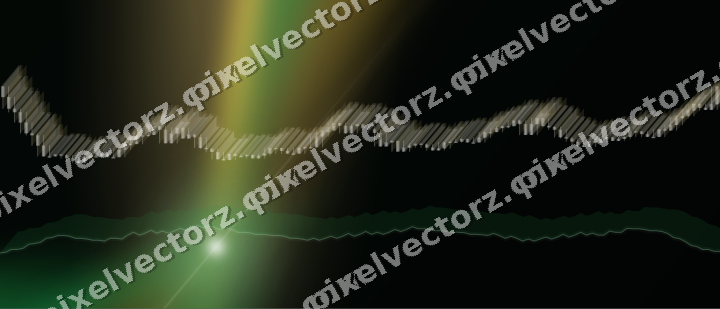 Glowing neon chart background in green and amber