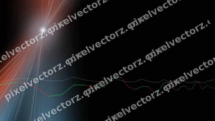 Glowing neon chart background in cyan and red