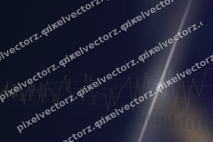 Glowing neon chart background in dark blue and amber