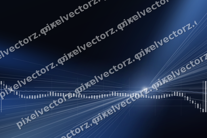 Glowing neon chart background in blue