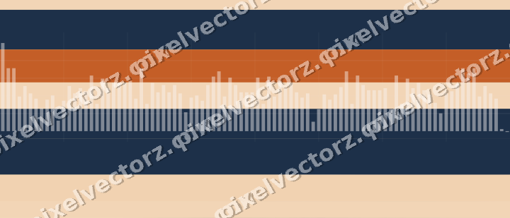 Soft pastel chart background in dark blue and orange