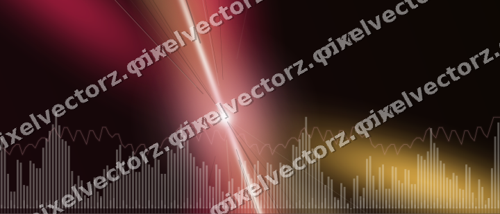 Glowing neon chart background in pink and amber