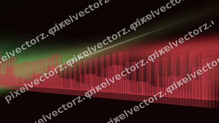 Glowing neon chart background in red and green
