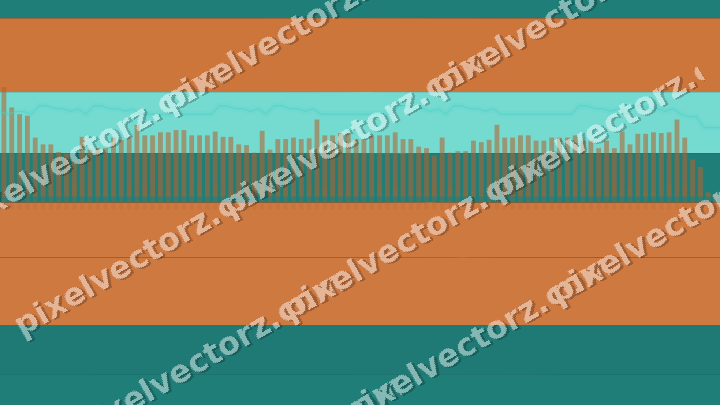 Glowing neon chart background in orange and teal
