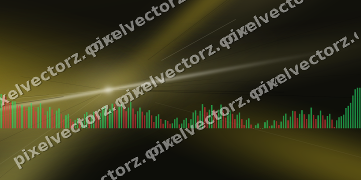 Glowing neon chart background in amber and yellow