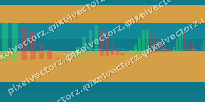 Glowing neon chart background in amber and teal