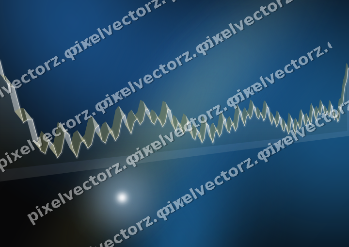 Glowing neon chart background in blue and yellow