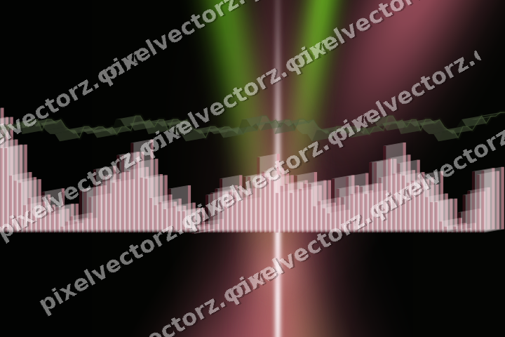 Glowing neon chart background in pink and lime