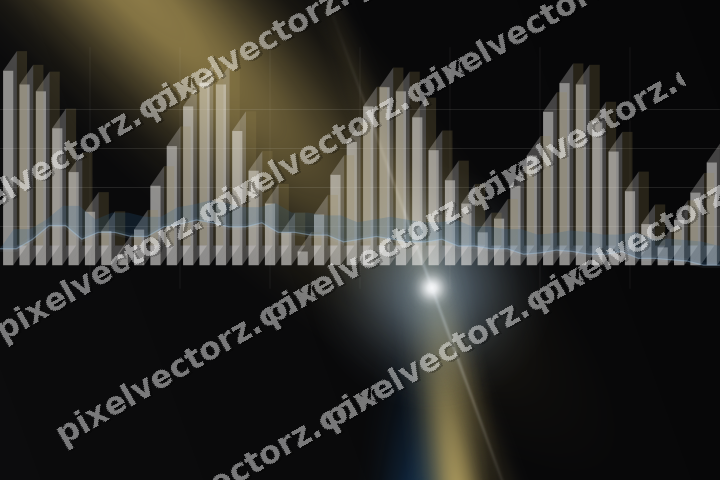 Glowing neon chart background in blue and amber