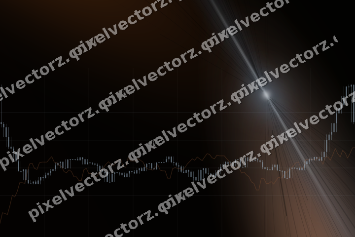 Glowing neon chart background in blue and orange