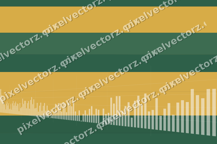 Glowing neon chart background in amber and dark green