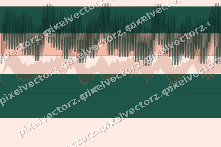 Glowing neon chart background in green and orange