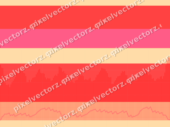 Glowing neon chart background in red and orange