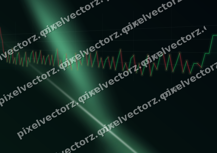 Glowing neon chart background in green and teal
