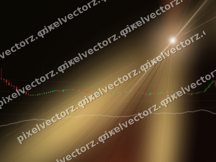 Glowing neon chart background in orange and amber