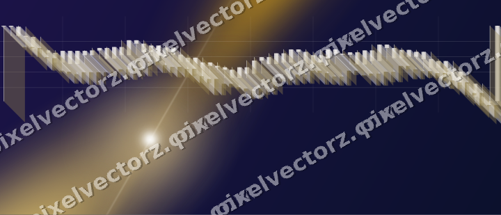 Glowing neon chart background in amber and blue