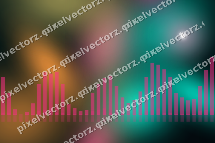 Glowing neon chart background in pink and orange