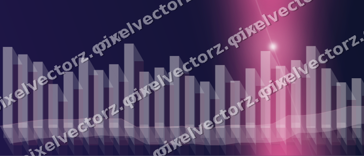 Glowing neon chart background in pink and blue