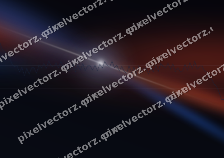 Glowing neon chart background in blue and red