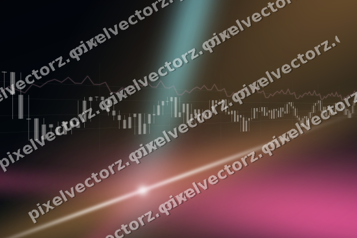 Glowing neon chart background in pink and cyan