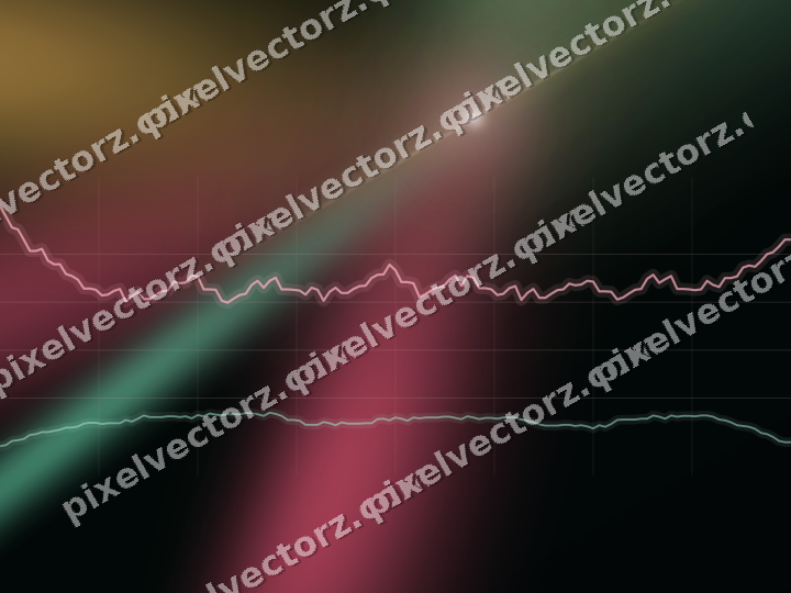 Glowing neon chart background in pink and amber