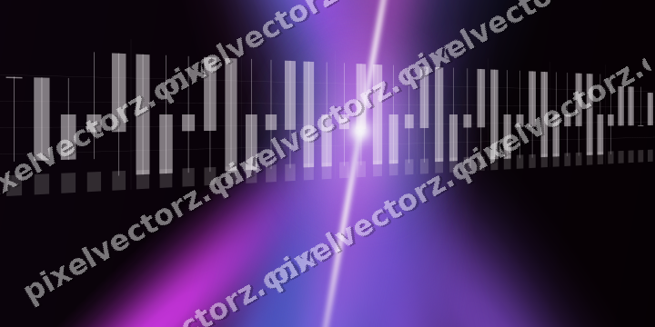 Glowing neon chart background in purple and blue