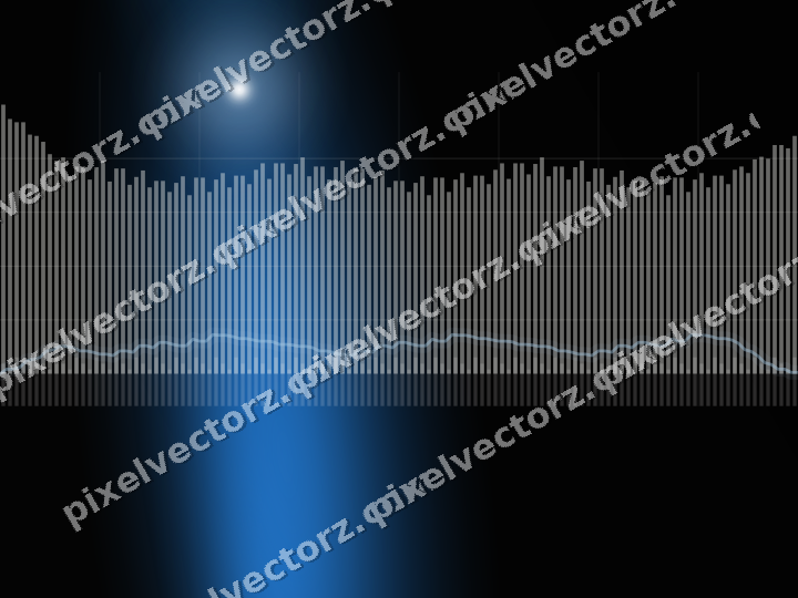 Glowing neon chart background in blue and yellow