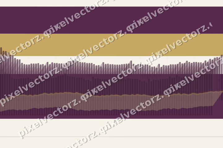 Glowing neon chart background in magenta and amber