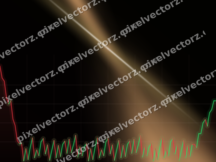 Glowing neon chart background in red and orange