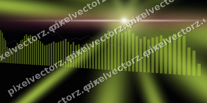 Glowing neon chart background in lime and amber