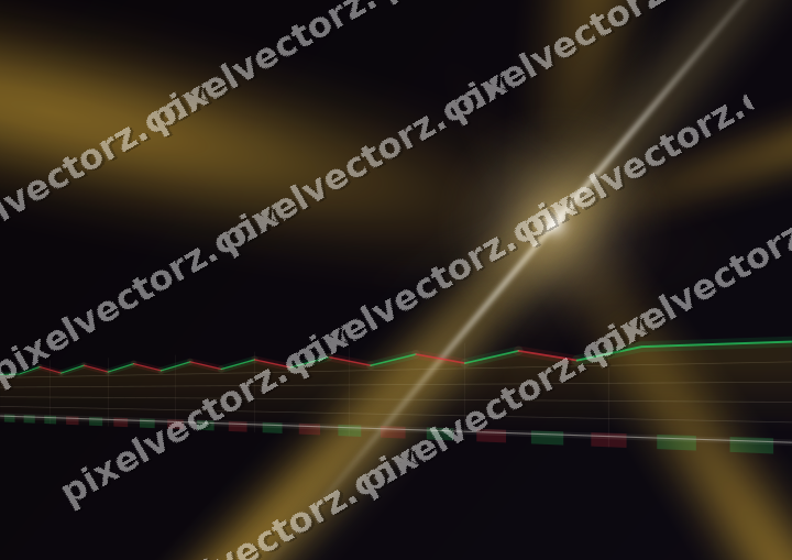 Glowing neon chart background in amber and purple
