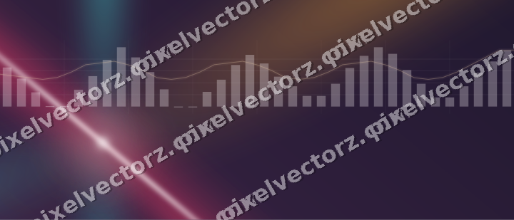 Glowing neon chart background in pink and amber