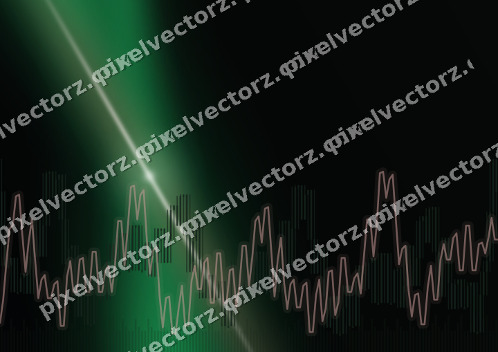 Glowing neon chart background in green and red