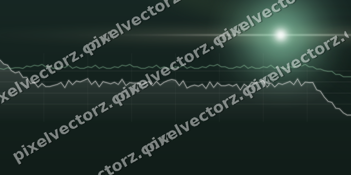 Glowing neon chart background in dark green and amber