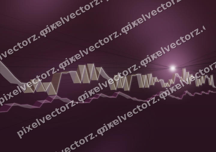 Glowing neon chart background in dark magenta and lime